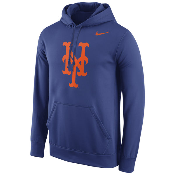 Men New York Mets Nike Logo Performance Pullover Hoodie Royal